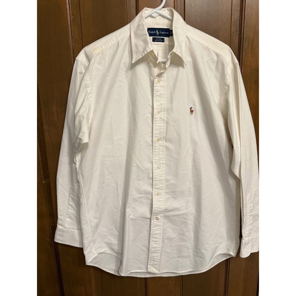 Polo Ralph Lauren Blake White Button Down Shirt Mens Small Cotton Long Sleeve